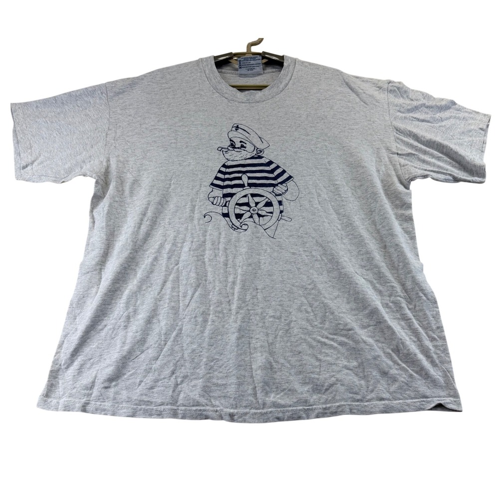 Lee T Shirt Mens XL Gray Marges Lakeside Inn Seabreeze NY Sailor Graphic Tee